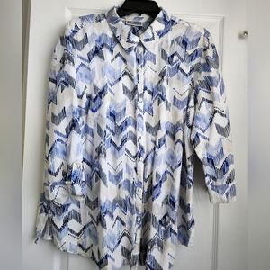 Womens Viscose & Linen button down shirt JM Collection XL